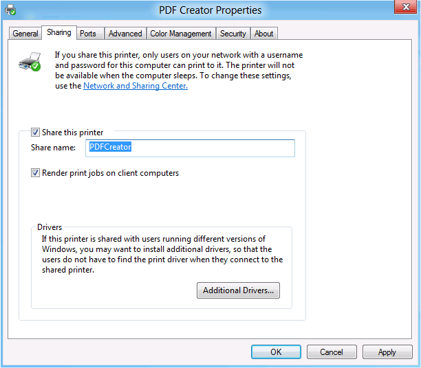 Screenshot of PDF Server for Windows 2012